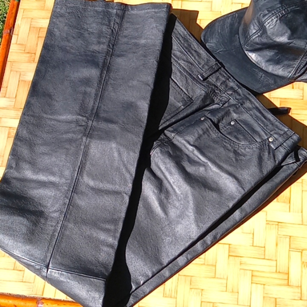 Metrostyle NWT Womens Black Lined Genuine Leather Pants Size 14